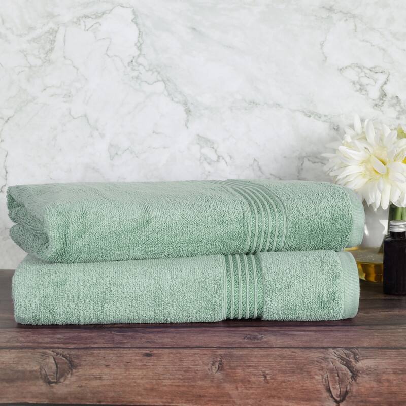 Blue Nile Mills Ibiza Egyptian Cotton Bath Sheet, Set of 2 - Sage