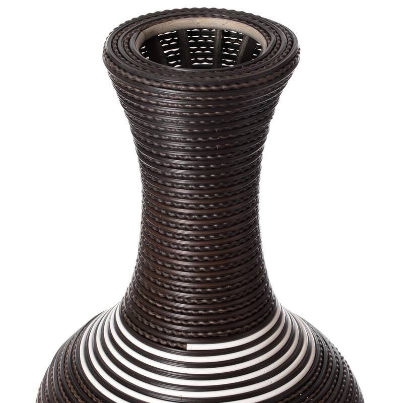 Black Tall Decorative Floor Vase, Modern Unique Vase, 40-Inch-Tall Vase, Freestanding PVC Large Floor Vase