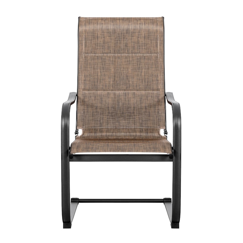 Outdoor Patio Dining Chairs, Breathable Textilene, Iron Frame