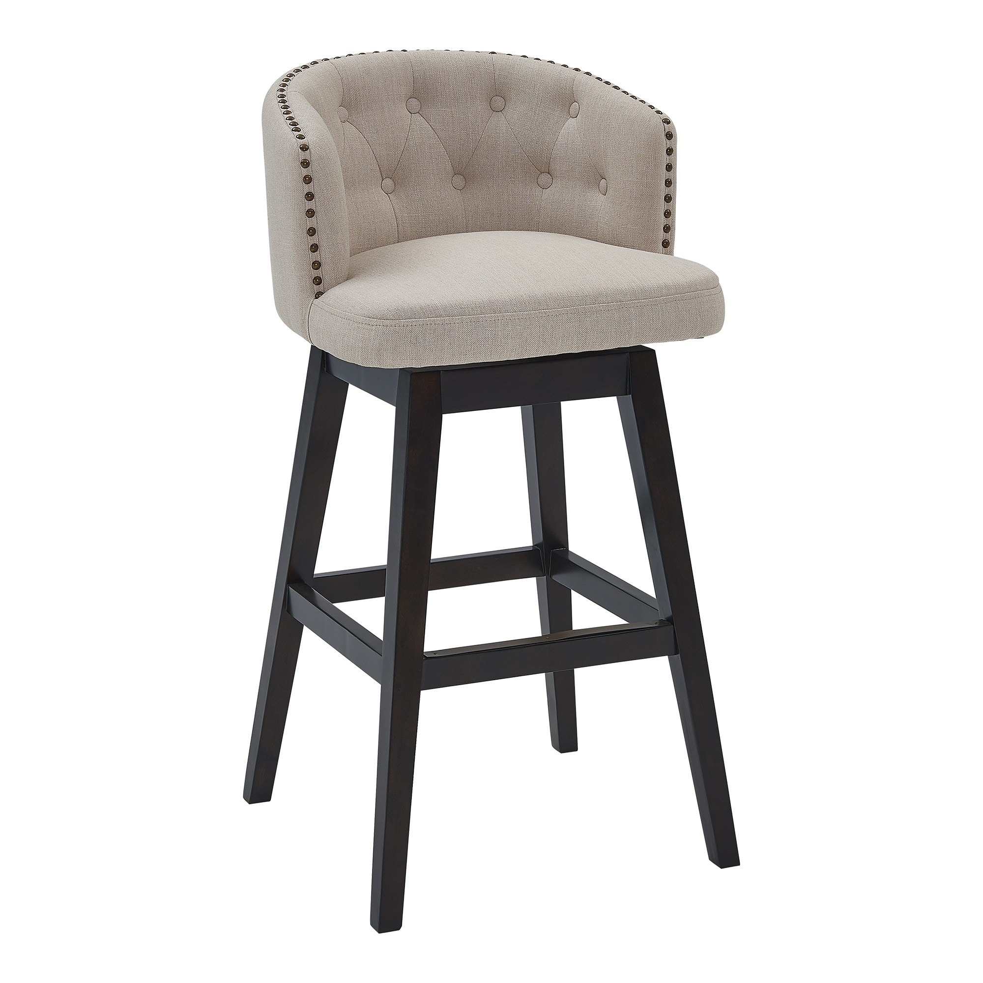 Tufted swivel top bar stools