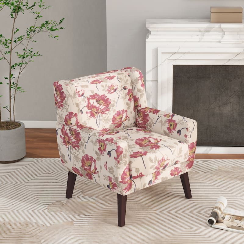 Modern Upholstered Faux Leather Tufted Armchair Linen Accent Chairs