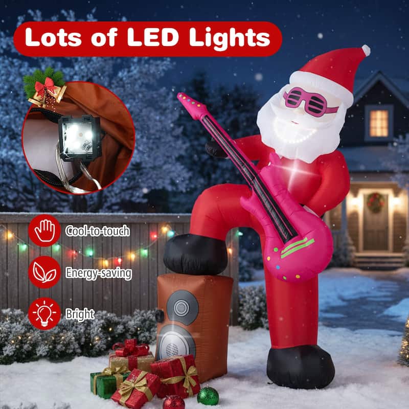 Costway 8.4 ft Inflatable Santa Claus with Music, Sound-synced Light - as pic shows - See Details