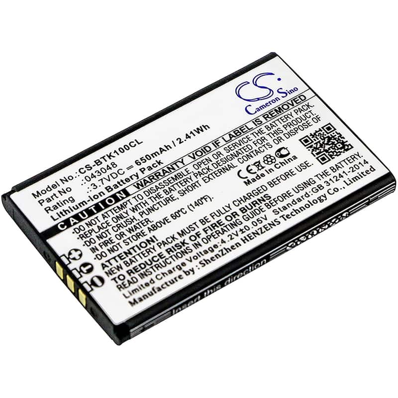 Battery for BT Elements 1K 043048 CS-BTK100CL Cordless Phone 3.7v 650mAh Li-ion - Black