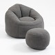 preview thumbnail 26 of 101, Microfiber High-Density Foam Bean Bag Lounge Chairs with Removable Footrest