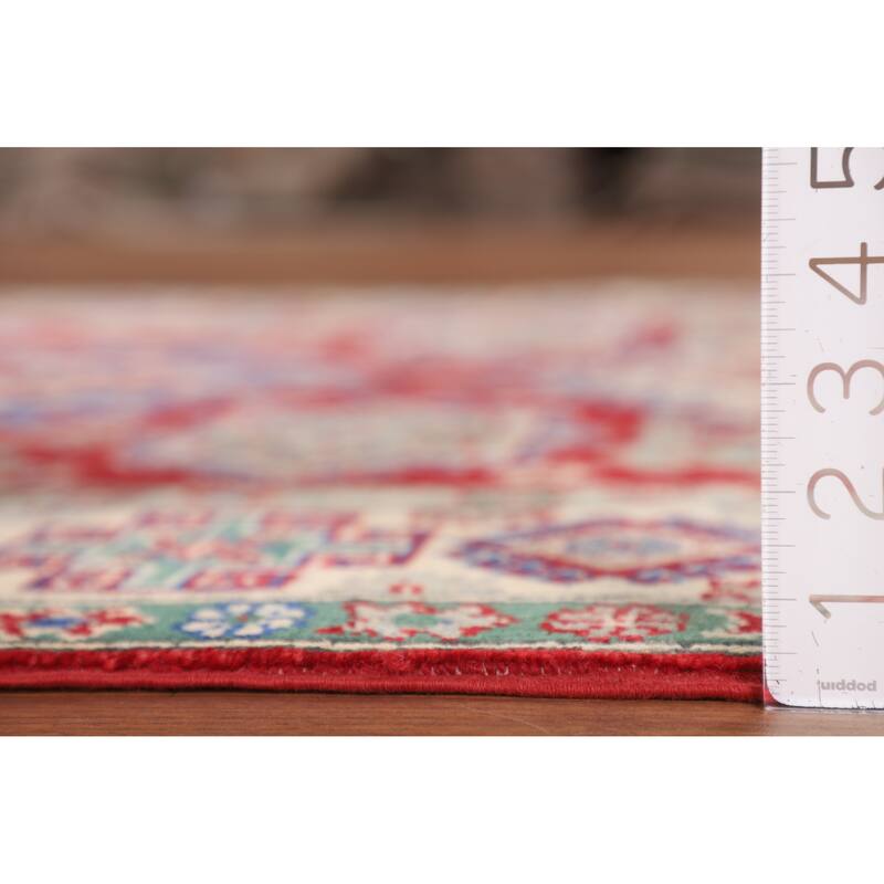 Traditional Kazak Oriental Area Rug Handmade Red Wool Carpet - 5'0" x 6'7"