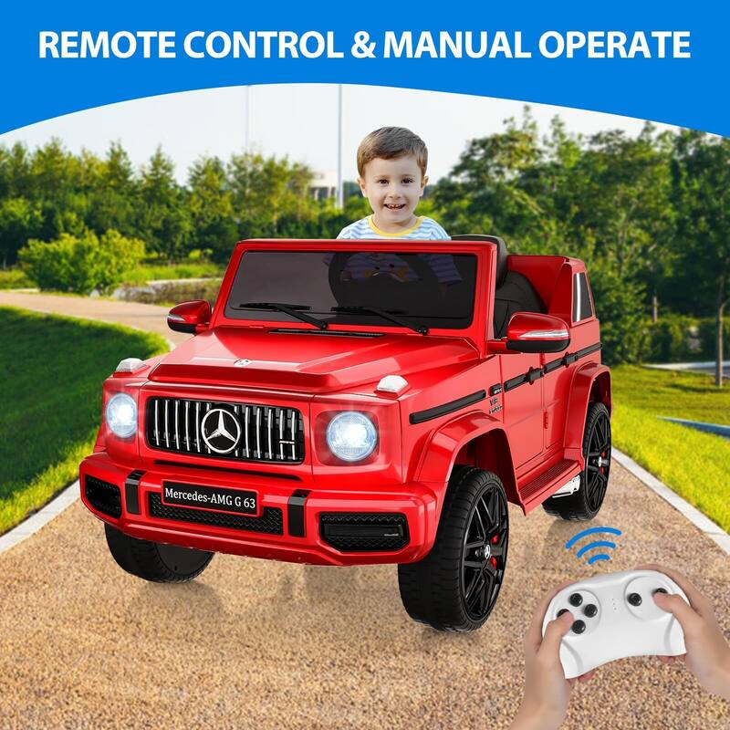 12V Kids Ride On Car, Hetoy Licensed Mercedes-Benz G63 Electric Car Battery Powered w/Parent Remote Control