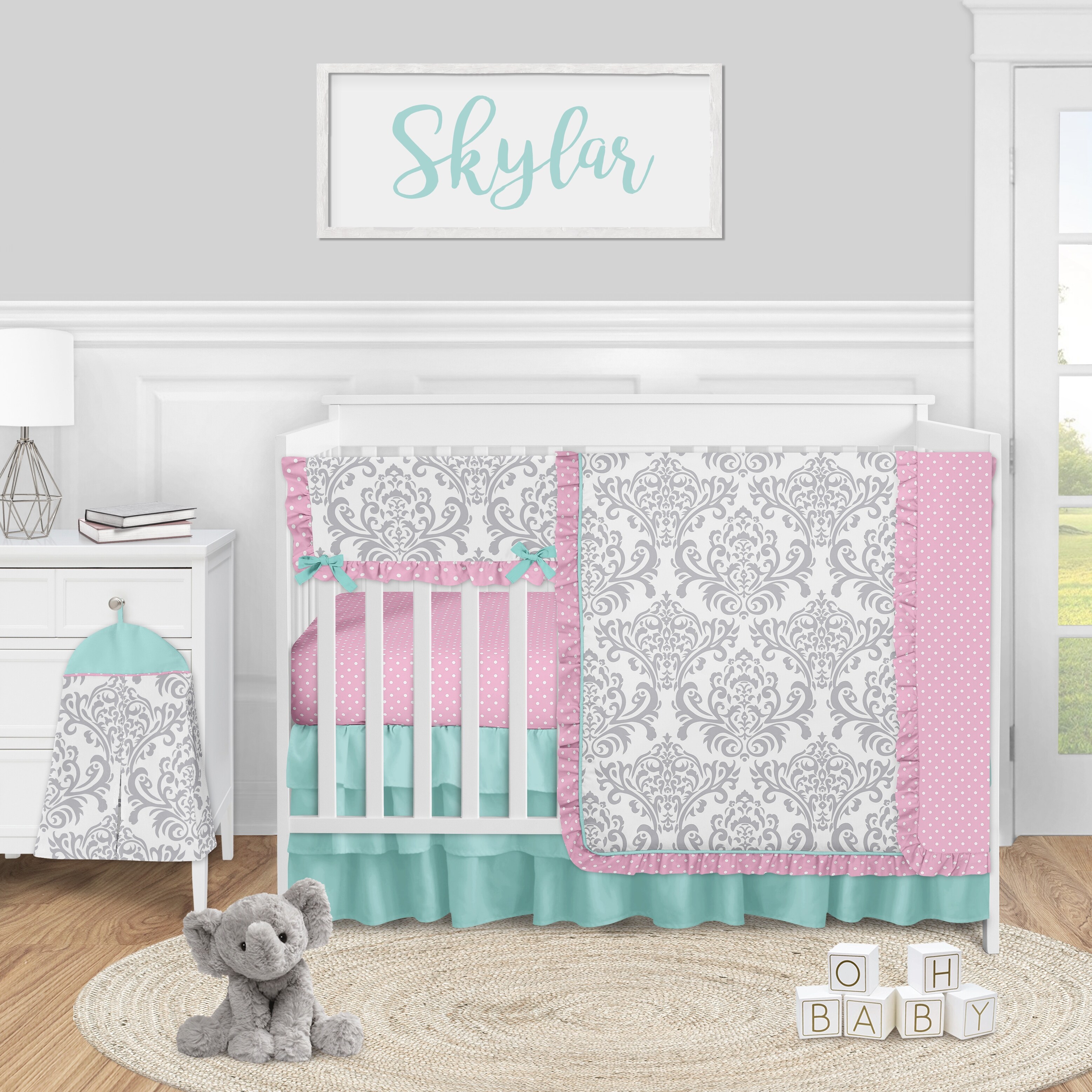 teal and gray nursery