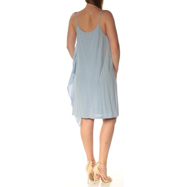 Shop Rachel Roy Blue Spaghetti Strap Knee Length Shift Dress Size