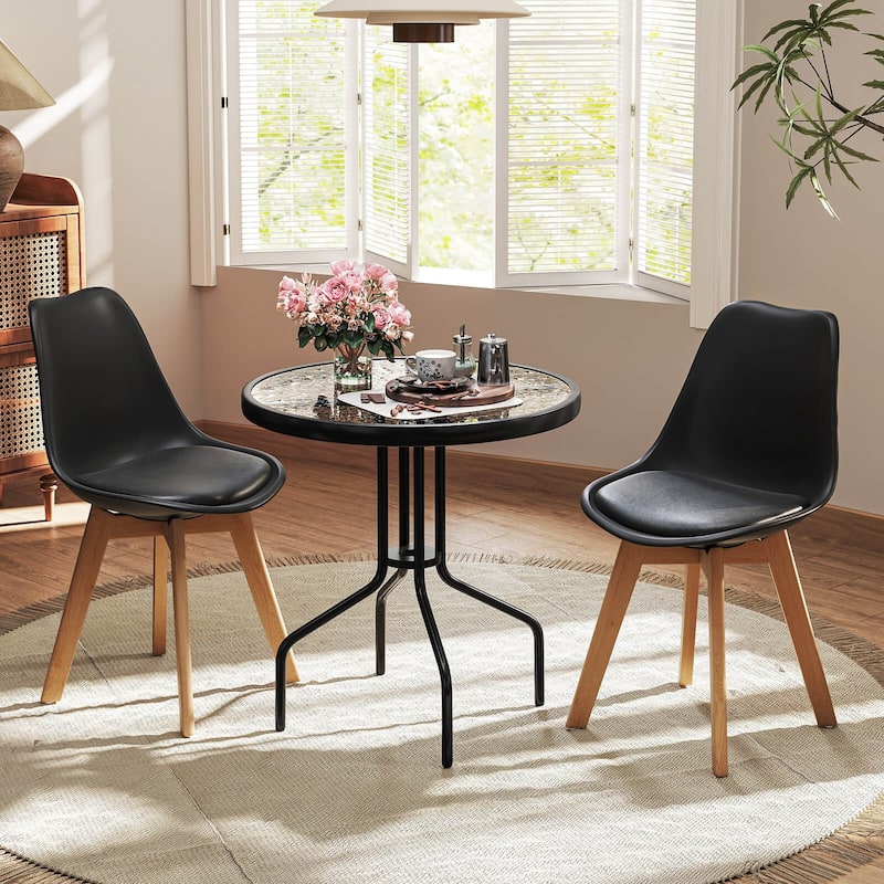 Costway 27.5" Patio Bistro Table with Tempered Glass Tabletop 1.57" - See Details