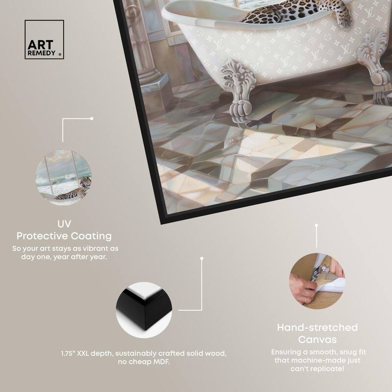 Jaguar Arch Bathroom Glam Canvas by Art Remedy