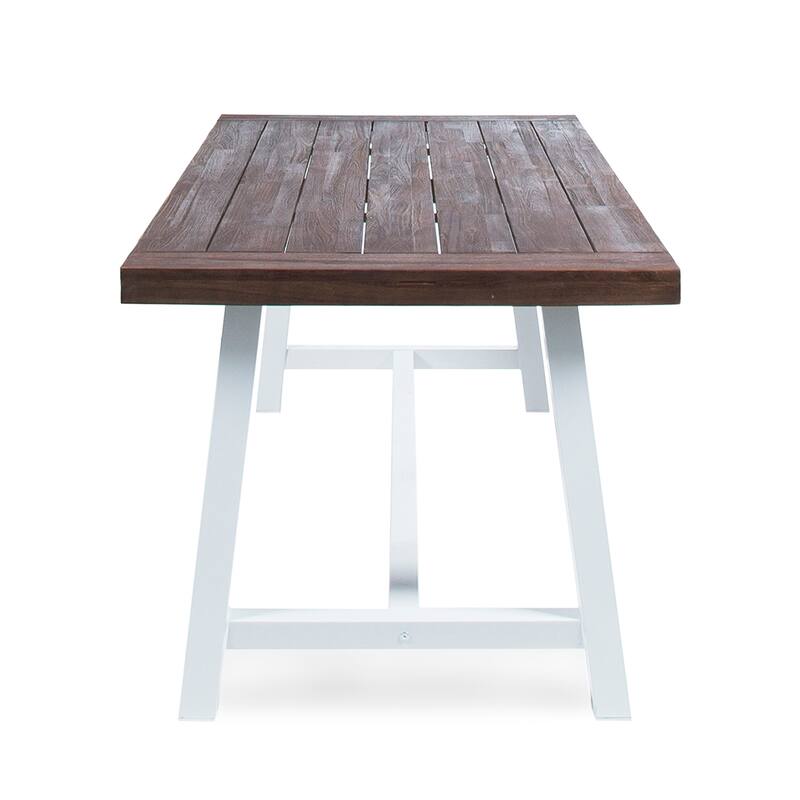 Linden Outdoor 6 Piece Rustic Iron and Acacia Wood Dining Set by Christopher Knight Home
