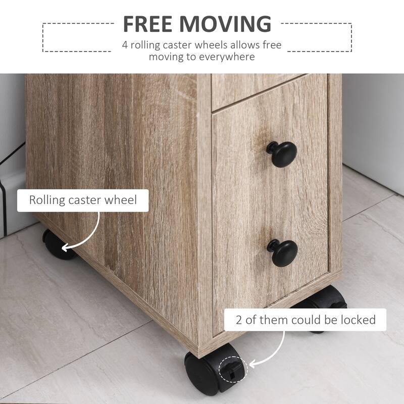 Kleankin Freestanding Compact Design Bathroom Cabinet With 2 Open Cabinets