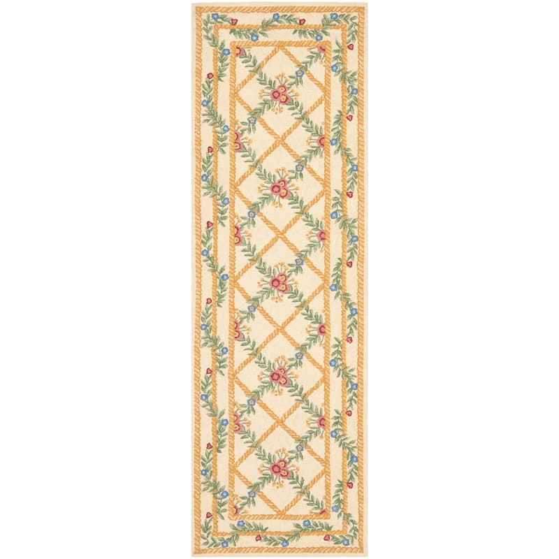 SAFAVIEH Handmade Chelsea Joffrette Trellis French Country Wool Rug