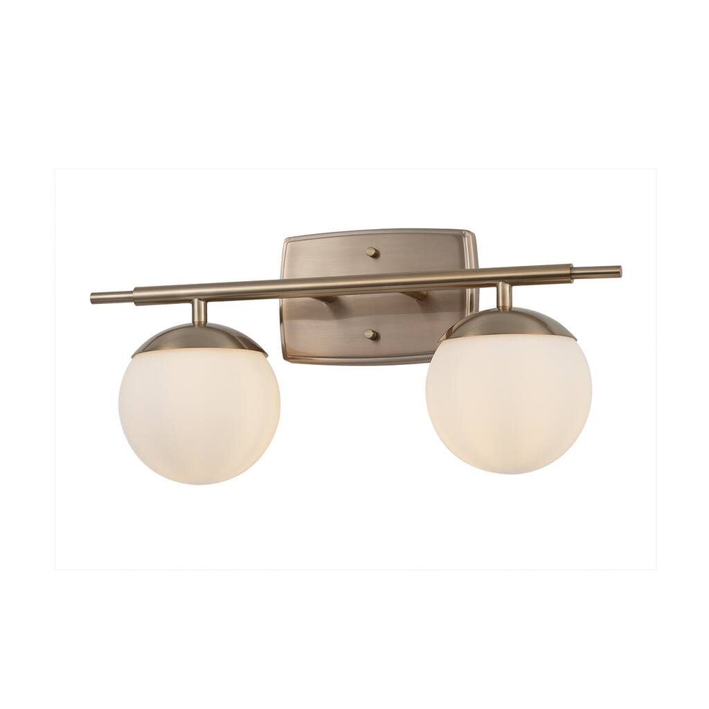 Justice Design Group EVOLV Fusion Epoch 2-Light Bath Bar with Opal Glass Shade