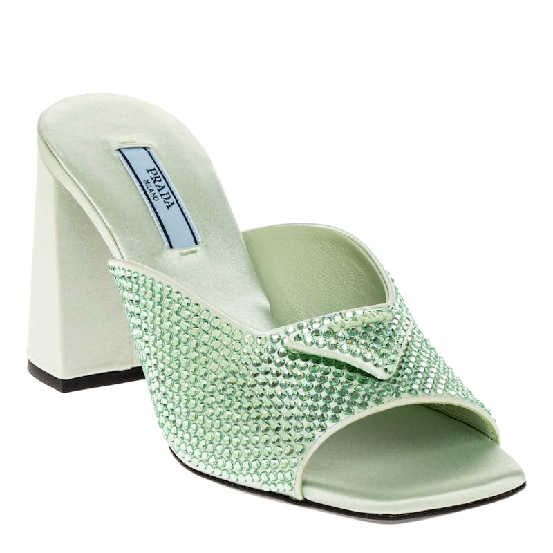 Prada Crystal Embellished Mules - 39 EU