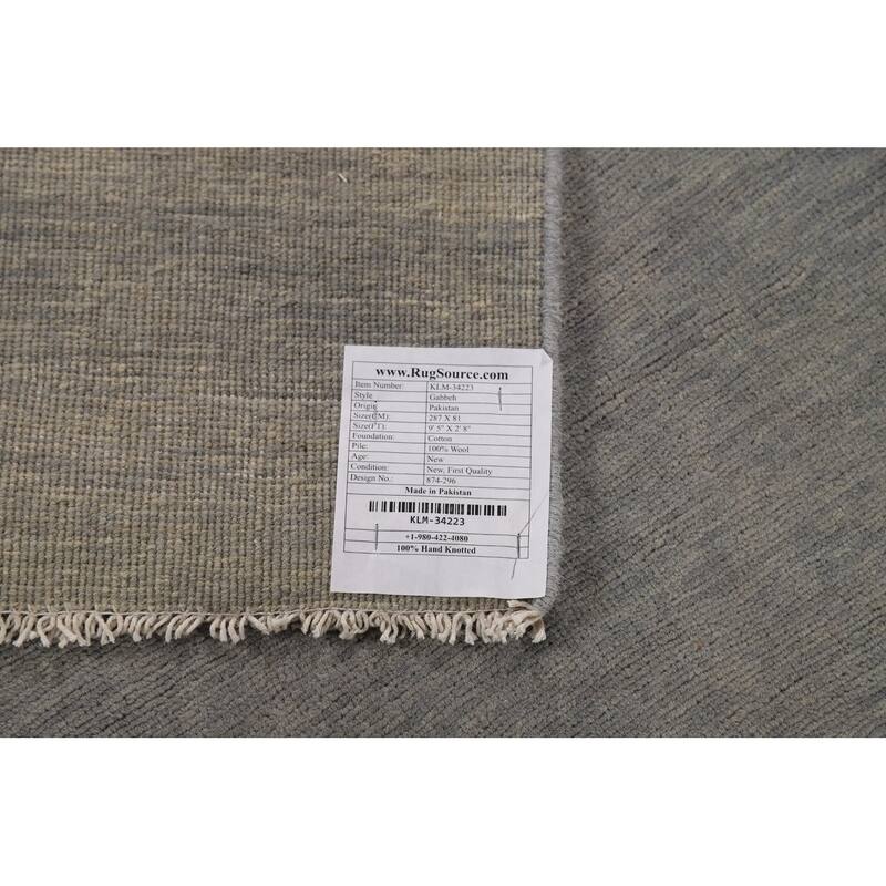 Contemporary Gabbeh Runner Rug Hand-Knotted Wool Carpet - 2'8"x 9'5"