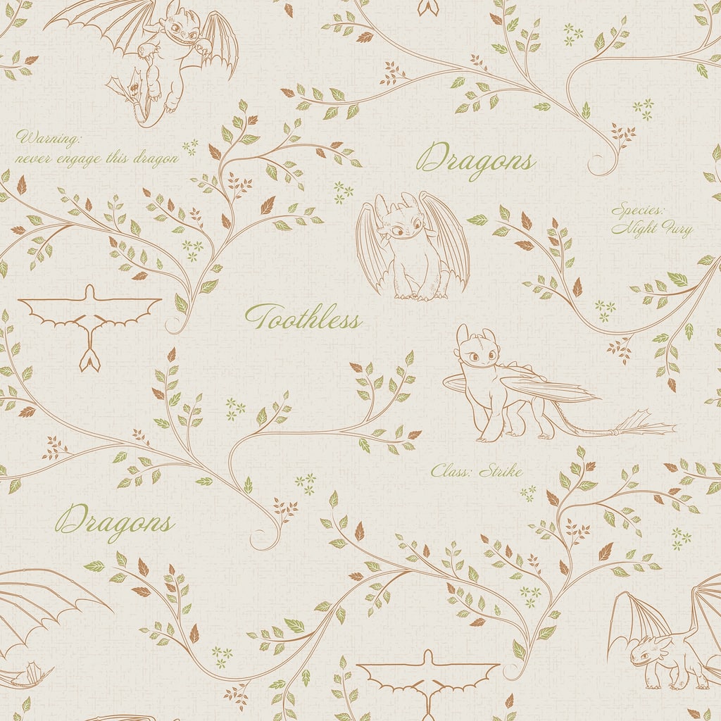 How to Train Your Dragon Toothless Radical Nature Cream Peel and Stick Wallpaper