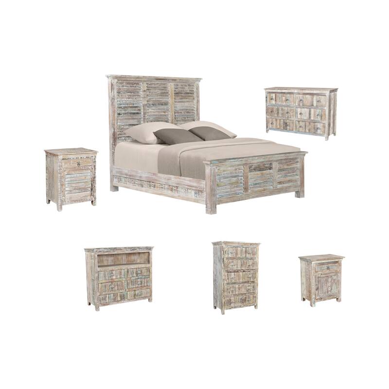Lexington King Bed, Vintage White