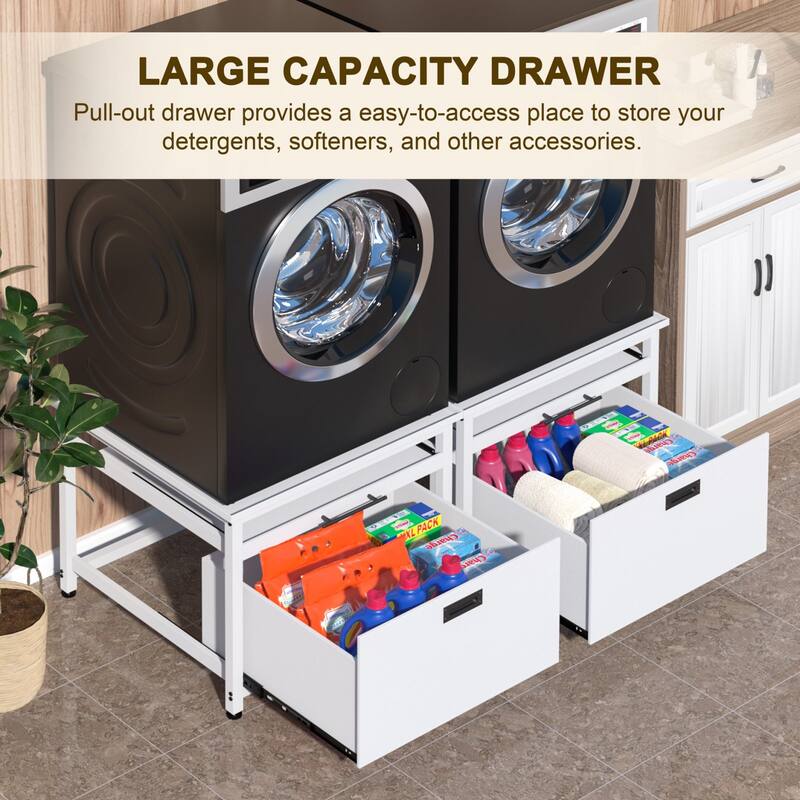 VEIKOUS Laundry Pedestal for Washer and Dryer - 29" x 29" Large Storage Drawer