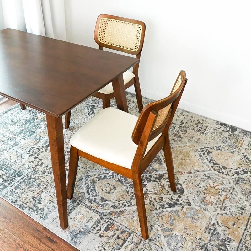 Katy Mid-Century Upholstered Fabric Dining Chair (Set of 2)
