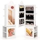preview thumbnail 11 of 19, 3-in-1 Freestanding Kids Jewelry Cabinet Armoire with Full Length Mirror - 13.5” L x 12” W x 46” H