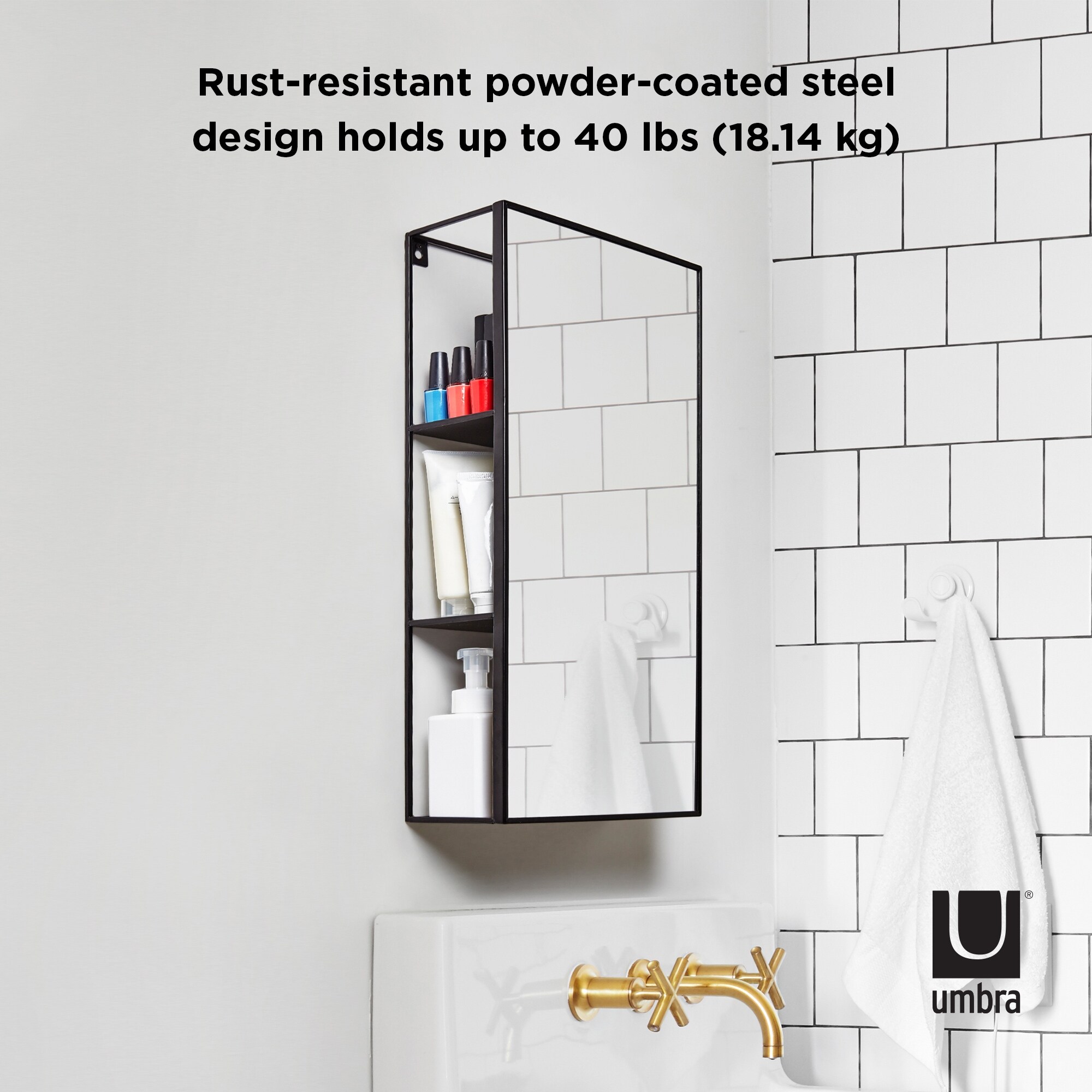 Umbra CUBIKO Mirror - Black - Bed Bath & Beyond - 19482231