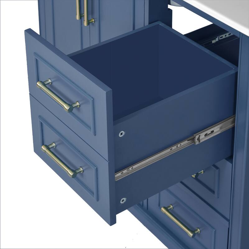 Exquisite Traditional Bathroom Vanity with Premium Ceramics Sink and Ample Storage