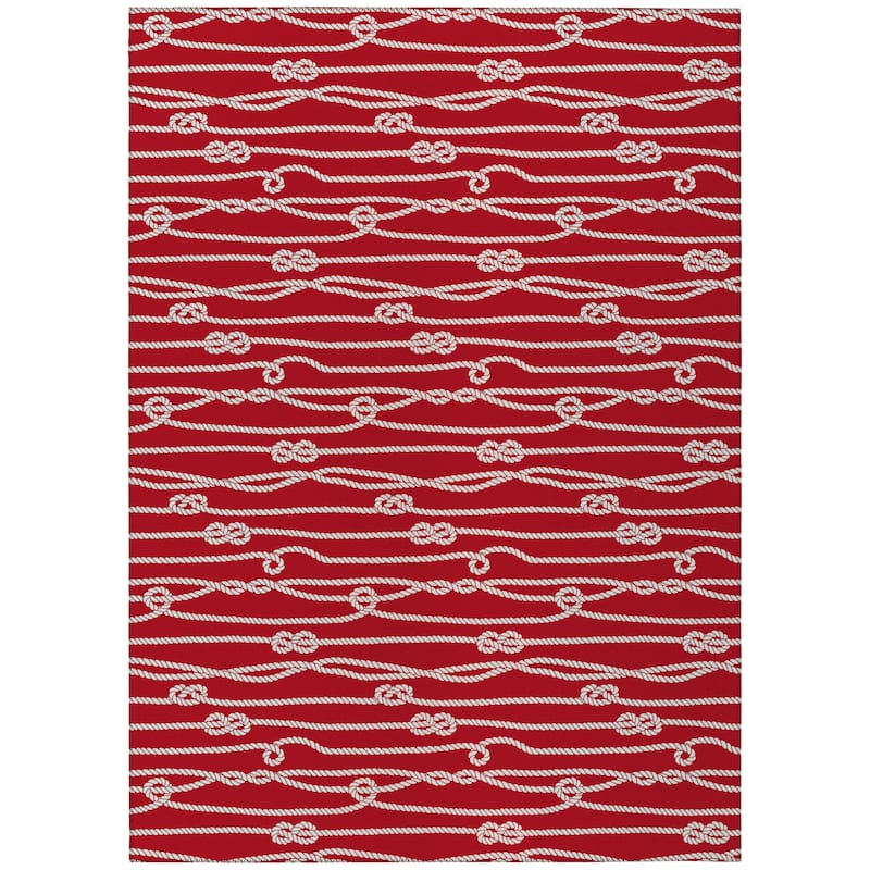 Indoor/Outdoor Harpswell Ocean Rope Washable Rug - 9' x 12' - Ruby