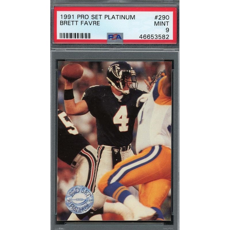 Brett Favre 1991 Pro Set Platinum Football Rookie Card #290 PSA 9 - 8'6" x 11'6"