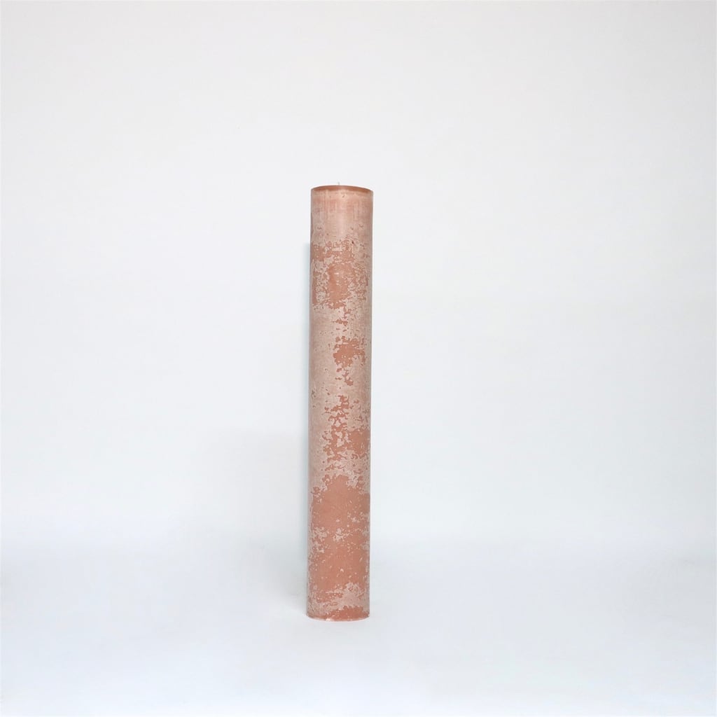 Med. Round 1-Wick Pillar Candle 4"Dia x 23.65"H Brique -ST - Brique