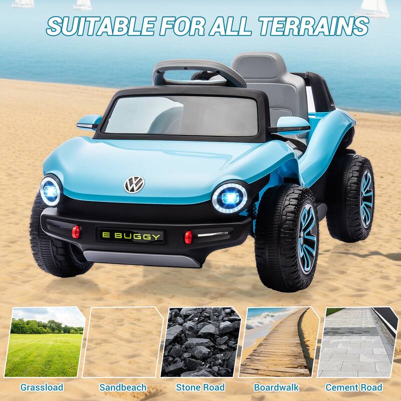 12V Licensed Volkswagen Beetle Ride-On Car for Kids with Remote Control, Battery Powered Electric Vehicle Toy