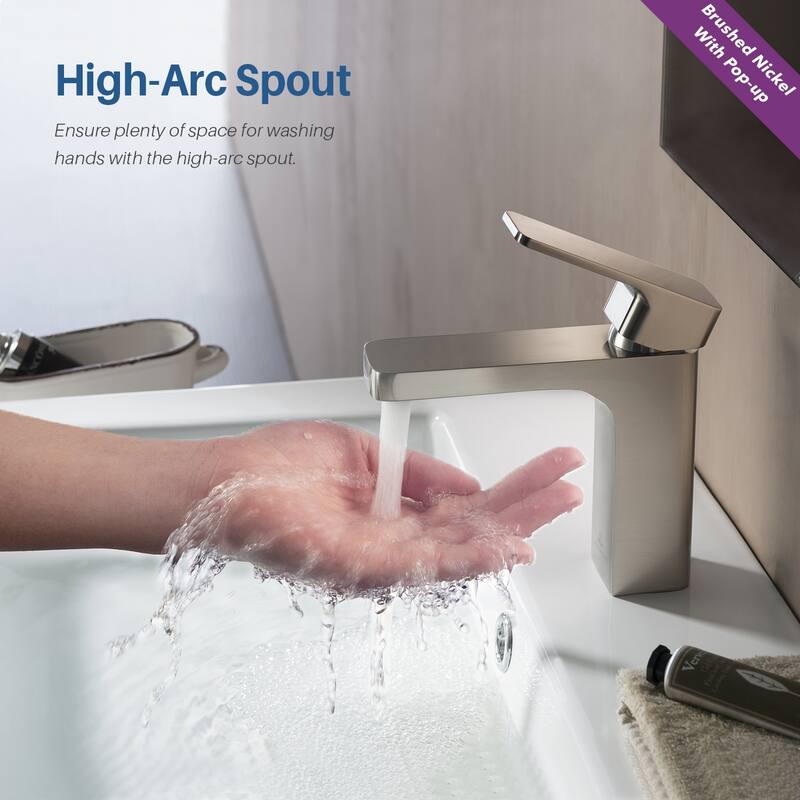 Solid Brass Lead-free Single-handle High Arc Bathroom Faucet
