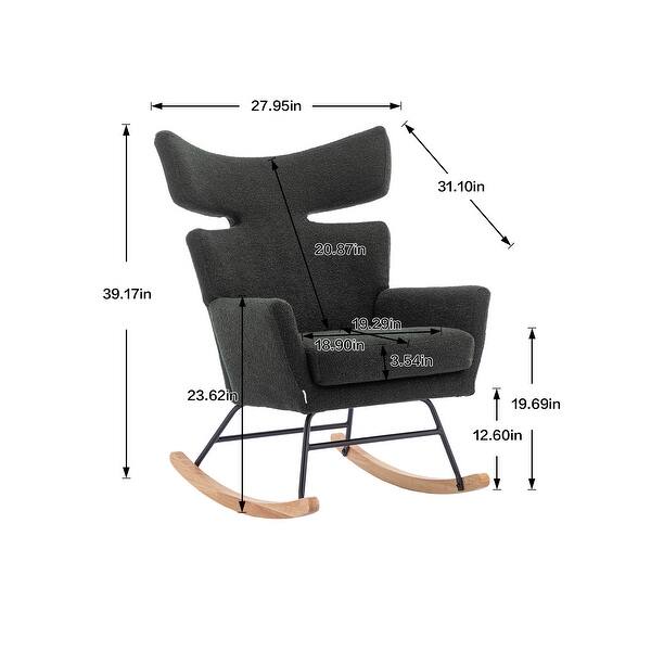 Livingroom Polyester Rocking Chair Ergonomic Fish Tail Lounge Chairs ...