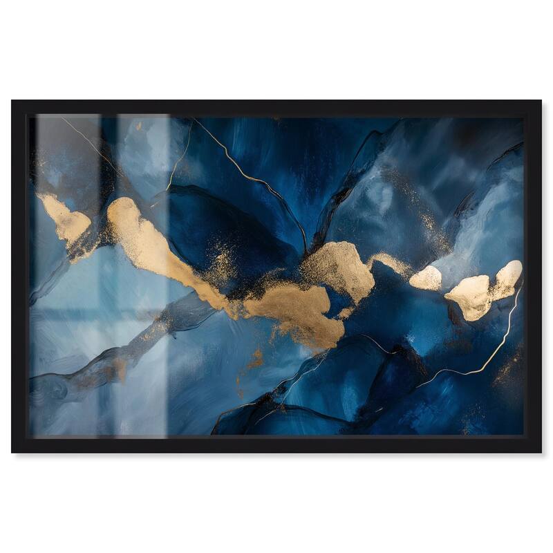 Dark Texture Golden Touch I Shadowbox by Art Remedy - Black - 45" x 30"