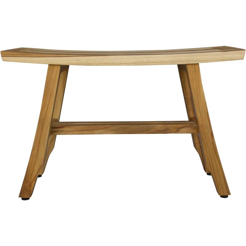 HomeRoots 28" Natural Teak Rectangular Shower Bench