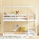 preview thumbnail 1 of 8, Low Height Design Twin over Twin Floor Bunk Bed Kids Bed with Ladder,Guardrails for Kids and Baby White
