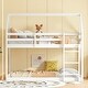 preview thumbnail 2 of 7, Twin over Twin Rubber Wood Floor Bunk Bed with Ladder & Guardrails, White