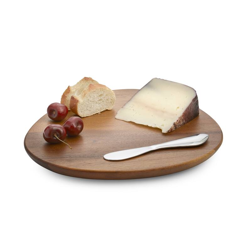 Nambe Xeno Cheese Board w/ Spreader - 11" x 1.5"