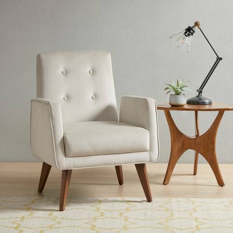 INK+IVY Lacey Beige Upholstered Button Tufted Accent Chair