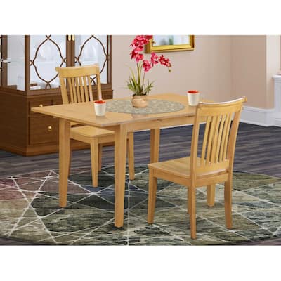 Dinette Set 3 Piece Table & Chair Set - Kitchen Table with Chairs - Small Dining Set - Elegant Oak Finish