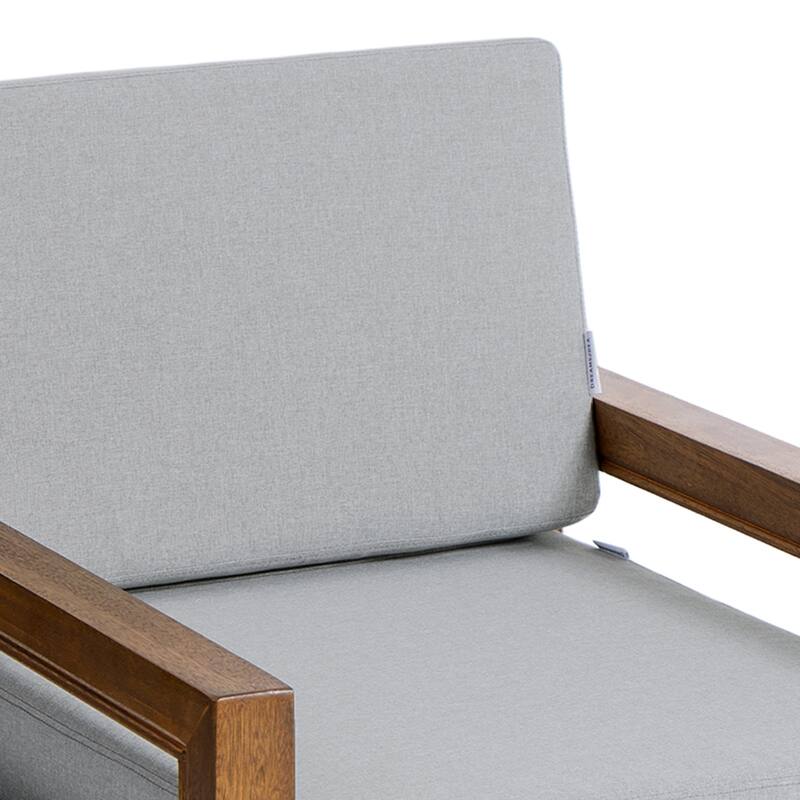 Oversize Teak Wood Loveseat Armchair Outdoor Patio Conversation Set with Cushion