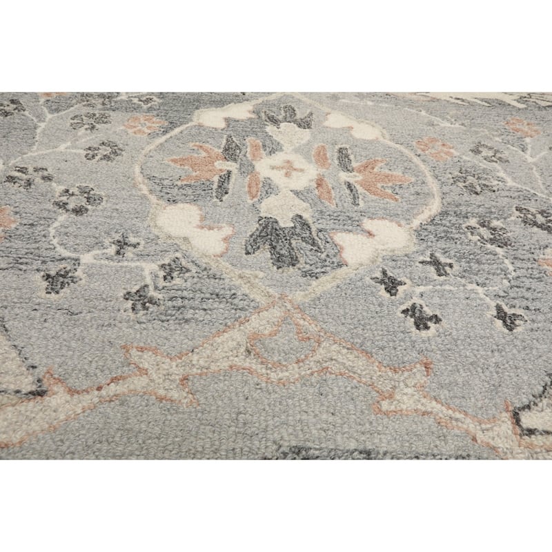 Multi Size Grey Handcrafted Wool Area Rug Transitional Arts & Crafts