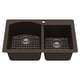 preview thumbnail 48 of 89, Karran Drop-In Quartz 33 in. 1-Hole 60/40 Double Bowl Kitchen Sink Kit