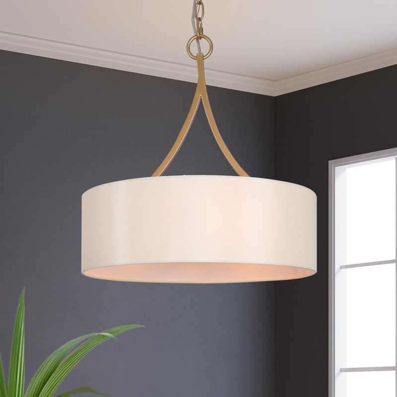BURESTON Woven Fabric Chandelier NEIMAN MARCUS Hanging Light Drum Pendant Shade 