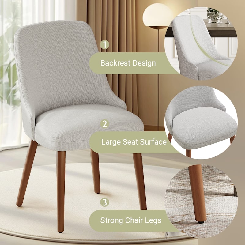 High Back Dining Chairs Upholstered Padded Kitchen Chairs Wood Legs for Restaurant Cafe