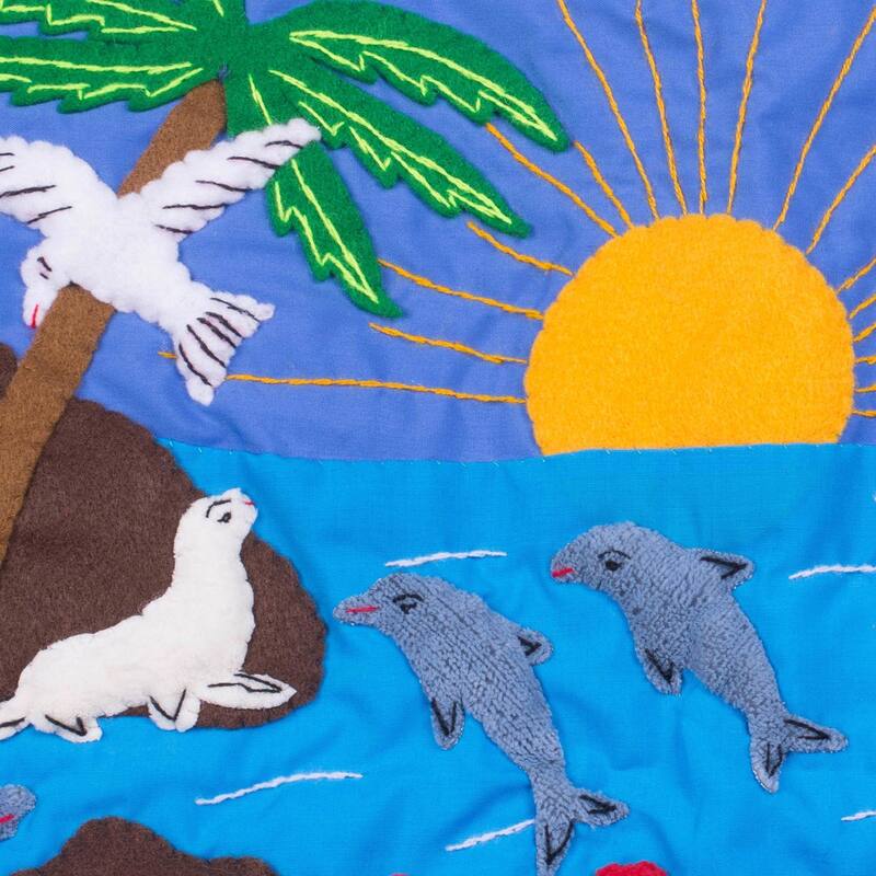 Novica Handmade Paracas Cotton Arpillera Wall Hanging