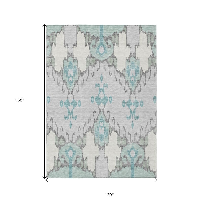 HomeRoots Ikat Transitional Rectangle Outdoor Rug