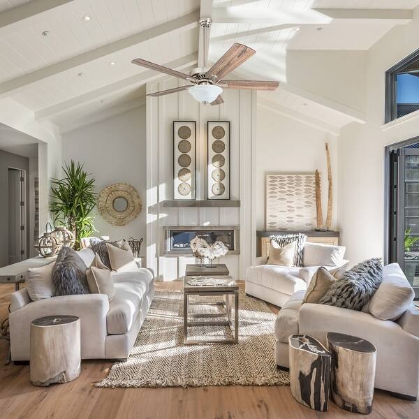 slide 1 of 8, Prominence Home Elk Mountain 52-inch Brushed Nickel LED Ceiling Fan