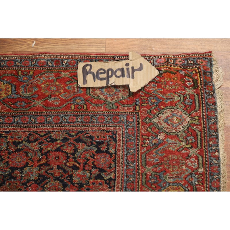 Pre-1900 Antique Vegetable Dye Senneh Persian Rug Handmade Wool Carpet - 4'8" x 6'8"