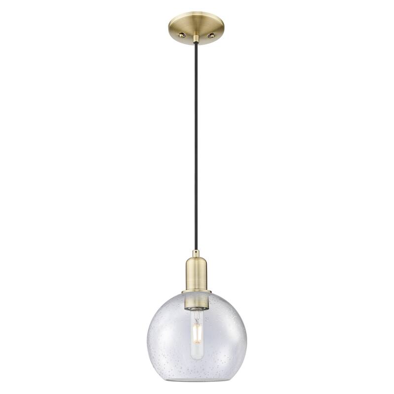 Innovations Lighting Endless Possibilities Arcadia - Athens - 1 Light 8" Cord Hung Mini Pendant - Antique Brass/Seedy
